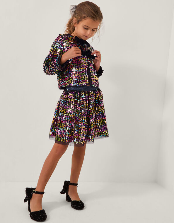 Rainbow Sequin Bow Cardigan, Multi (MULTI), large