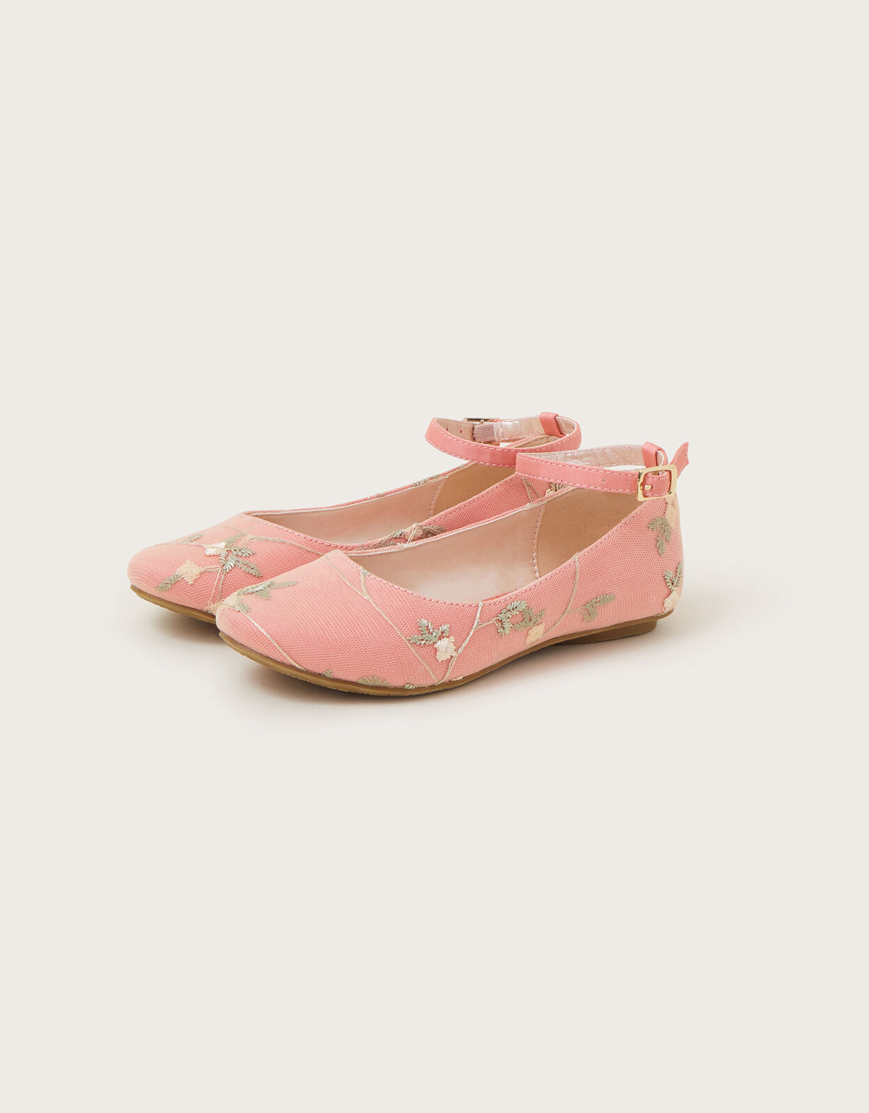 Josephine Embroidered Ballerina Flats Orange