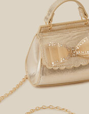 Elise Rhinestone Mesh Bow Metallic Bag, , large