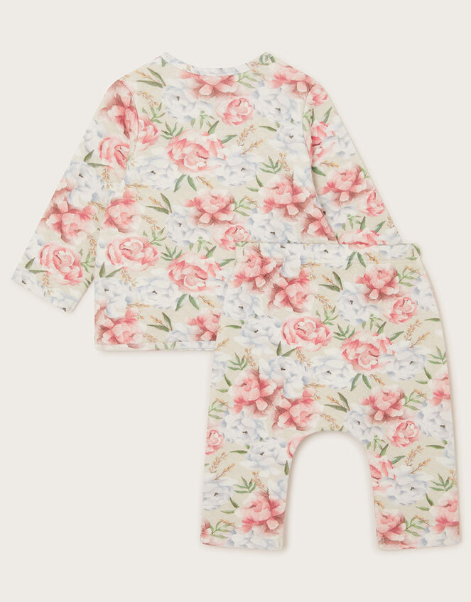 Newborn Floral Quilted Set, Brown (TAUPE), large