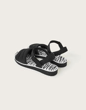 Zebra Trekker Sandals, Black (BLACK), large