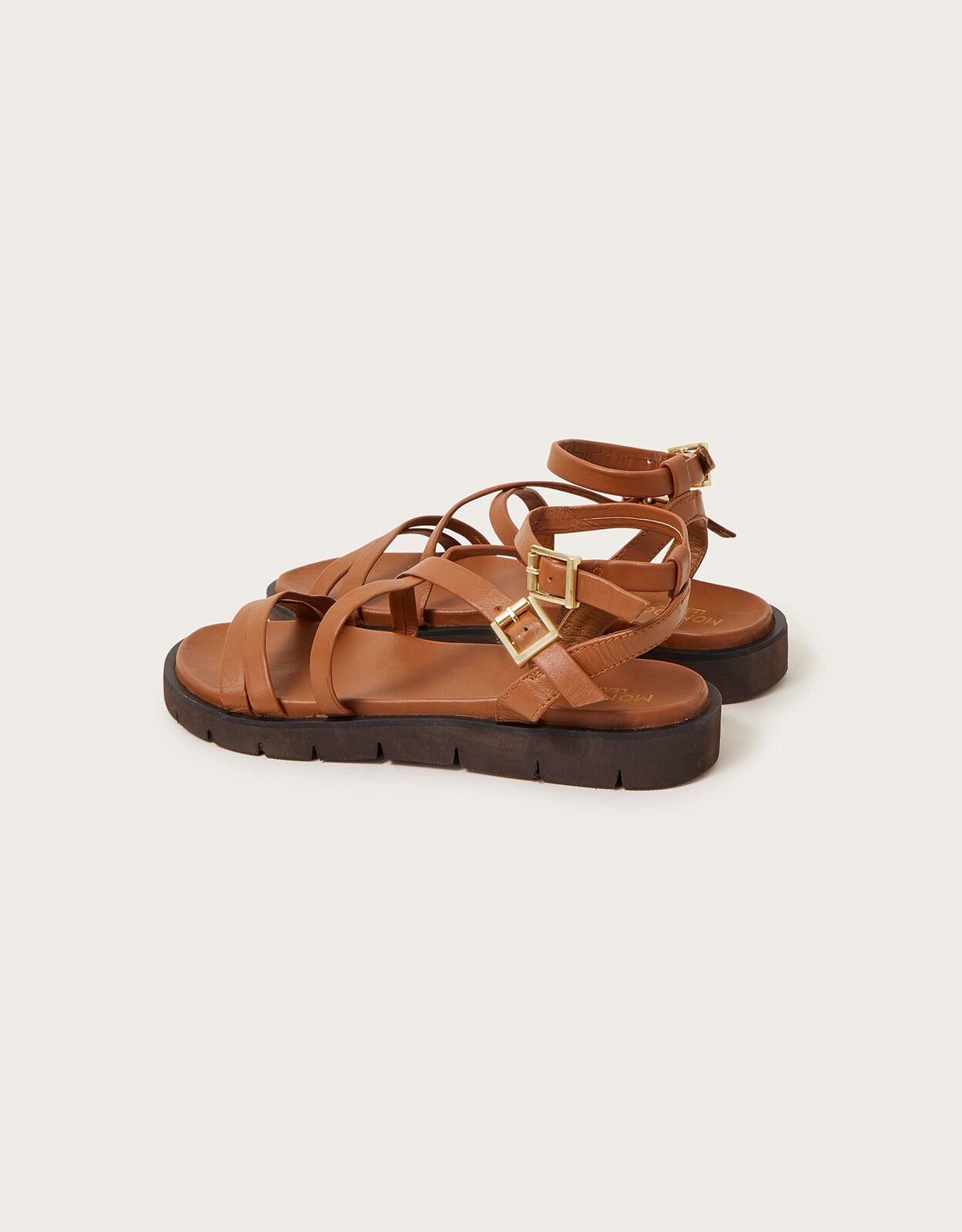 Buy Tan Brown Extra Wide Fit Forever Comfort® Leather Woven Flat Sandals  from the Next UK online shop