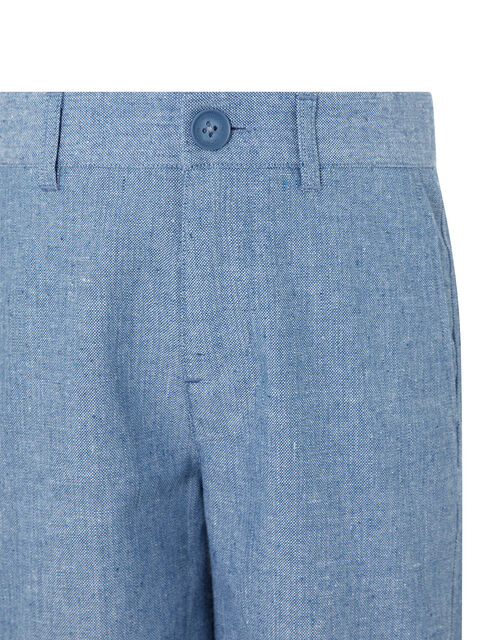Nathan Chambray Linen Shorts, Blue (BLUE), large
