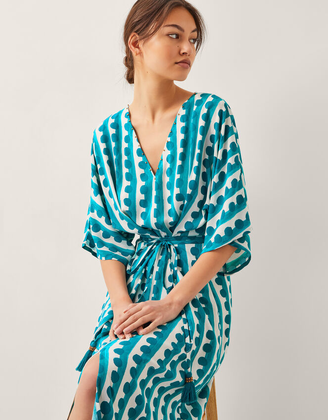 Indah Print Kaftan Dress Blue
