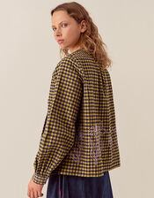 East Dilly Gingham Cotton Blouse, Multi (MULTI), large