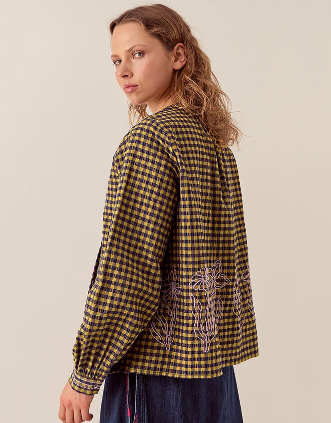 East Dilly Gingham Cotton Blouse, Multi (MULTI), large
