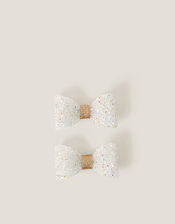 2-Pack Glitter Bow Hair Clips, , large