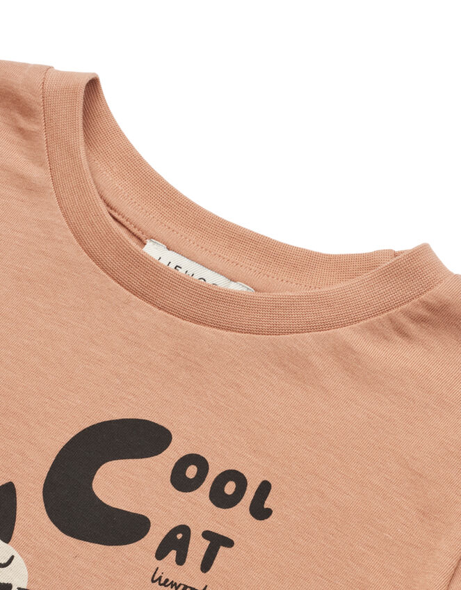 Liewood Cat Print Long Sleeve T-Shirt, Pink (ROSE), large