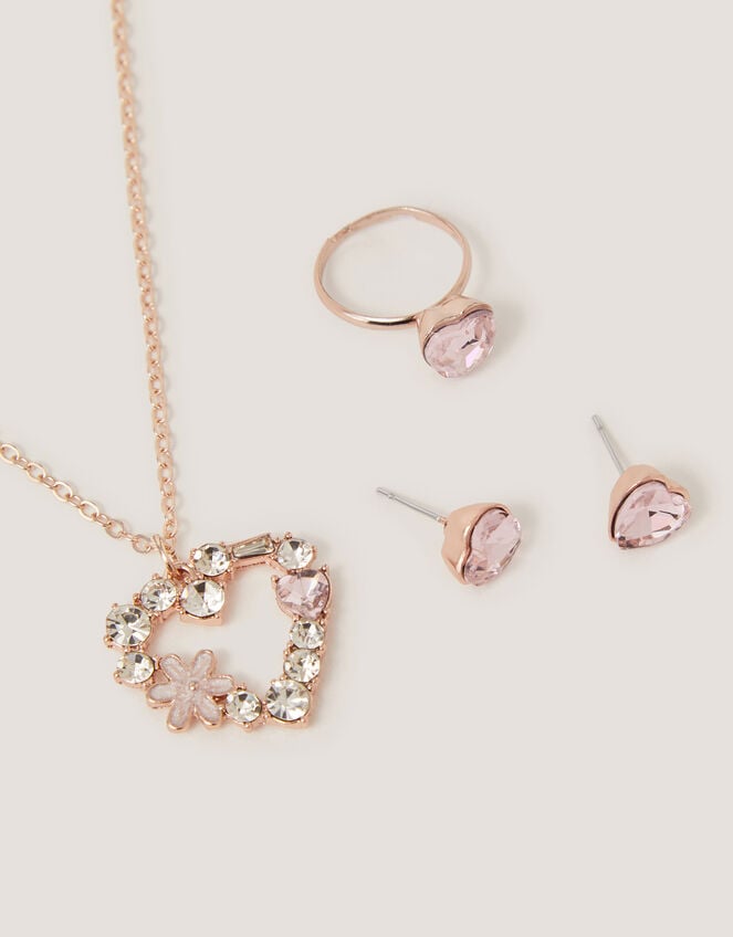 Gemstone Heart Jewellery Set, , large