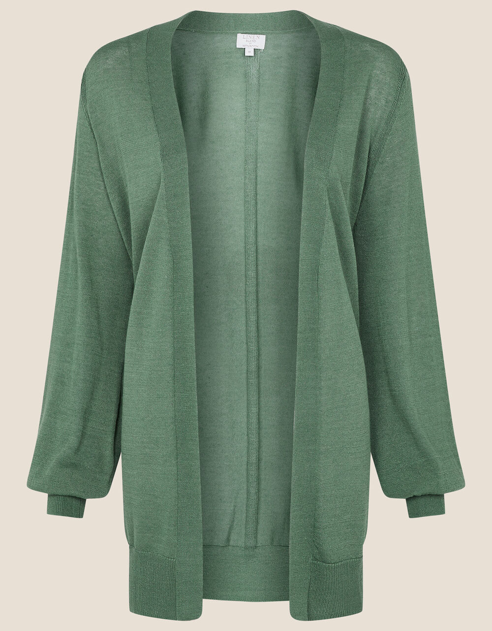 Longline Cardigan in Linen Blend Green | Cardigans | Monsoon UK.