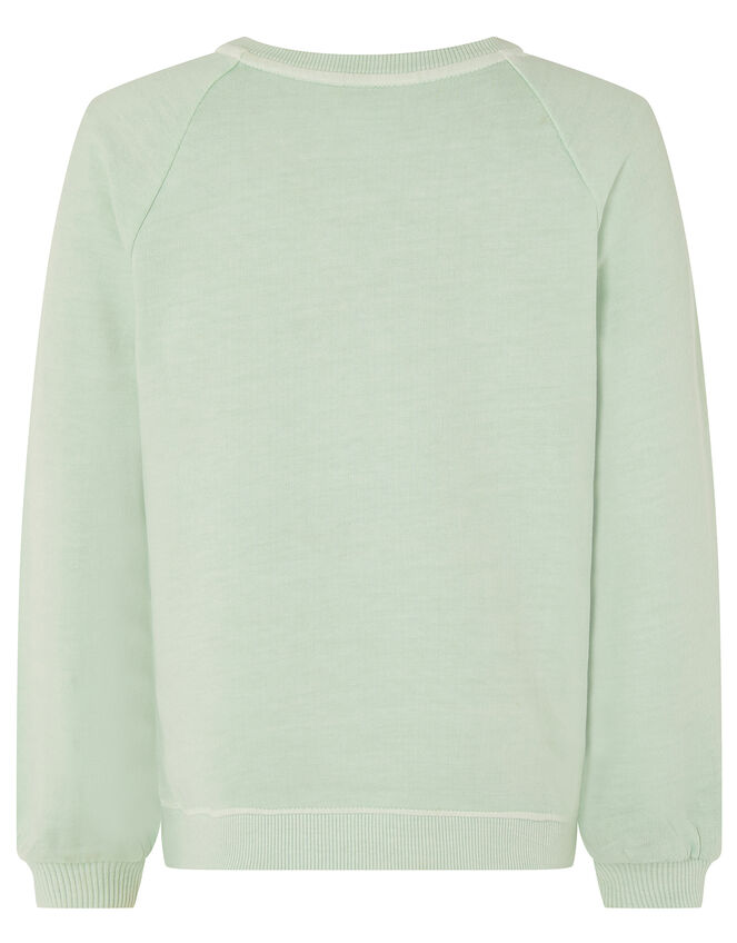 Embellished Butterfly Sweatshirt, Blue (TURQUOISE), large