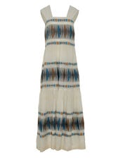 Devotion Twins Elegant Jacquard Maxi Dress, Natural (NATURAL), large
