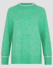 Oti Oversized Mock Neck Jumper, Green (GREEN), large