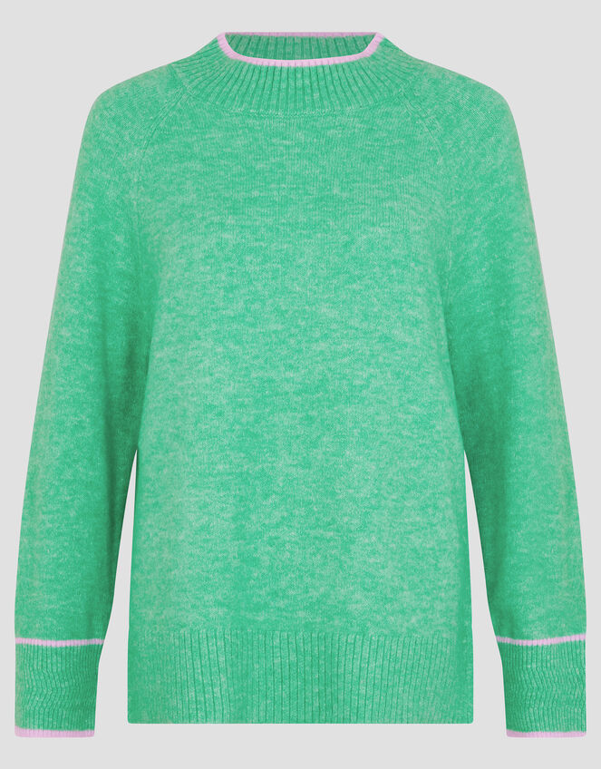 Oti Oversized Mock Neck Jumper, Green (GREEN), large