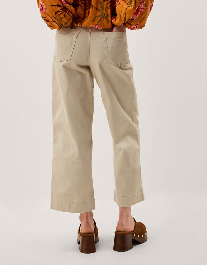 Hallie Regular Cropped Wide Leg Jeans Natural