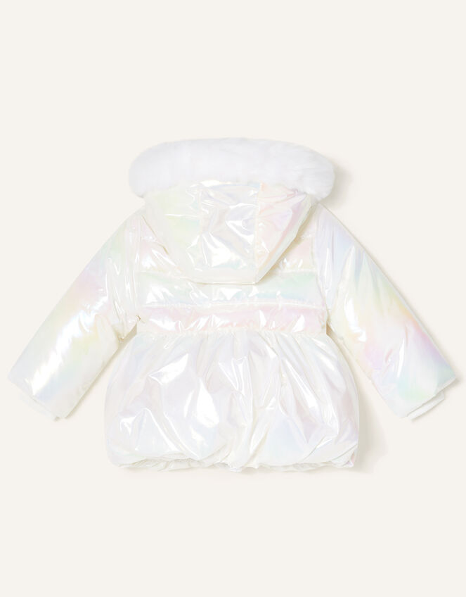 Baby Heart Pocket Holographic Coat, Ivory (IVORY), large