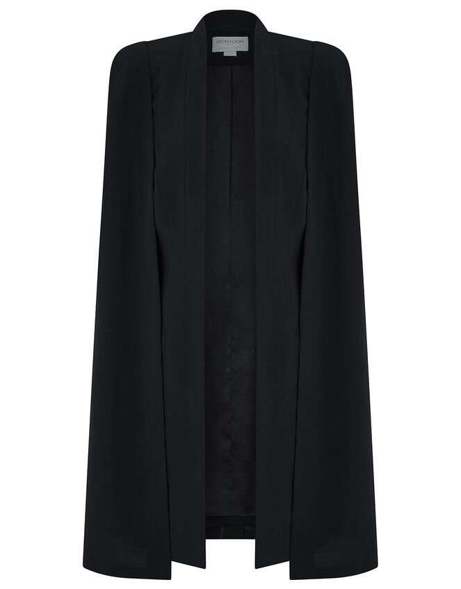 Katya Longline Cape Jacket, Black (BLACK), large