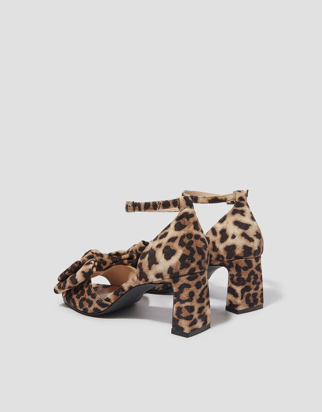Abril Leopard Print Bow Heels, Brown (BROWN), large