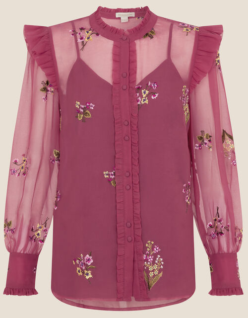 Maxine Embroidered Blouse, Pink (PINK), large