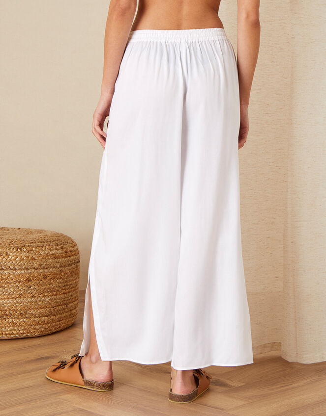Split Wide Leg Beach Trousers, Ivory (IVORY), large