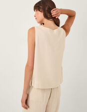 Lucy Linen Blend Tank Top , Natural (NATURAL), large