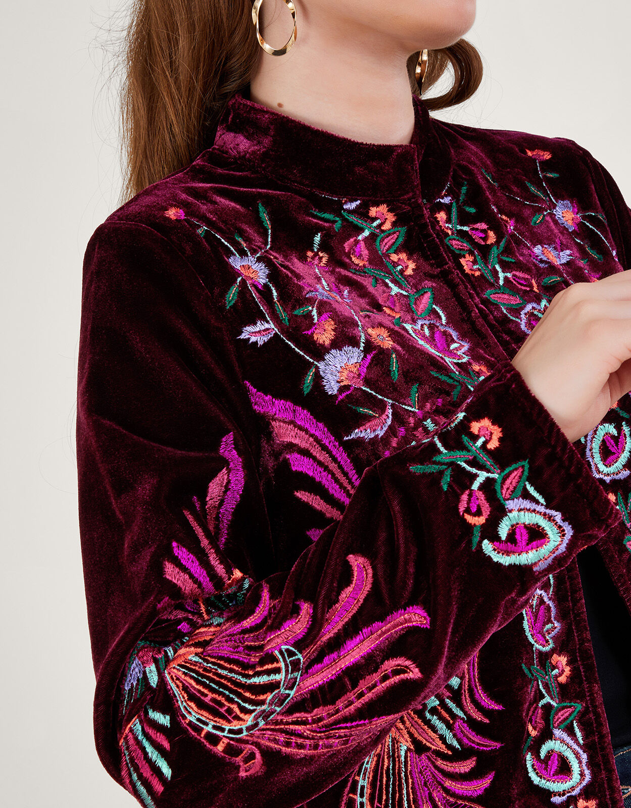 Berry velvet jacket online