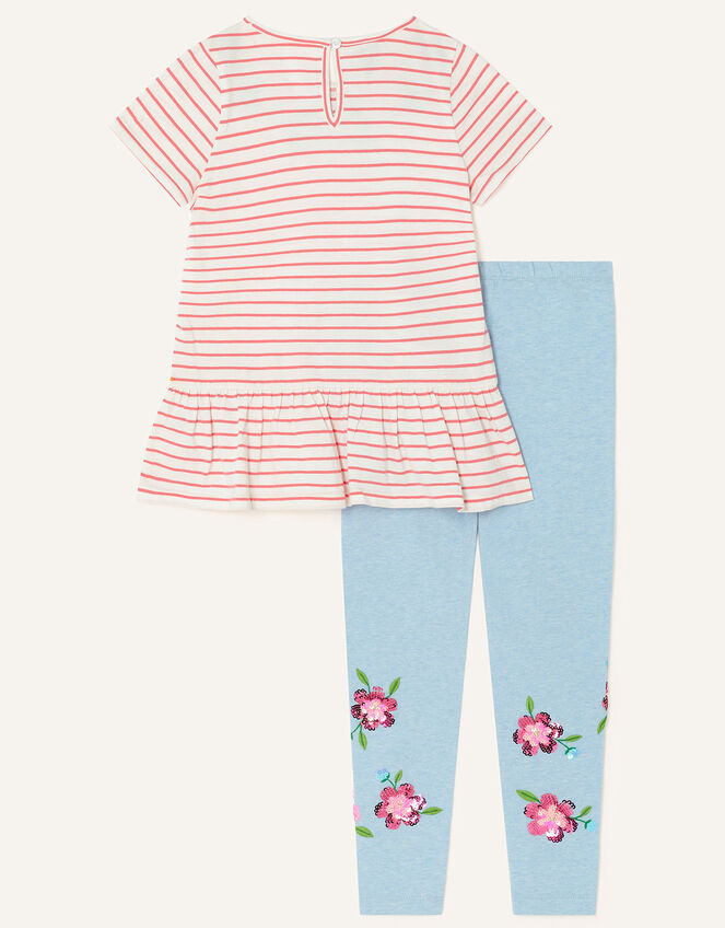 Jersey Stripe Applique Flower Set, Red (RED), large
