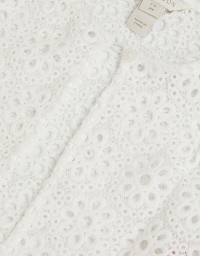 Carmela Crochet Long Sleeve Cardigan Ivory