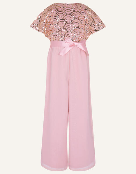 Deco Sequin Jumpsuit in Recycled Polyester Pink, Pink (DUSKY PINK), large
