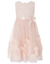 Macaroon Occasion Dress with 3D Flowers, , large