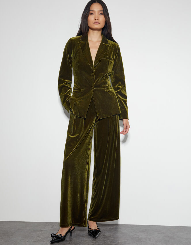 Vicky Velvet Jacket , Green (OLIVE), large