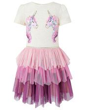 Disco Aura Sequin Unicorn Dress, Purple (PURPLE), large