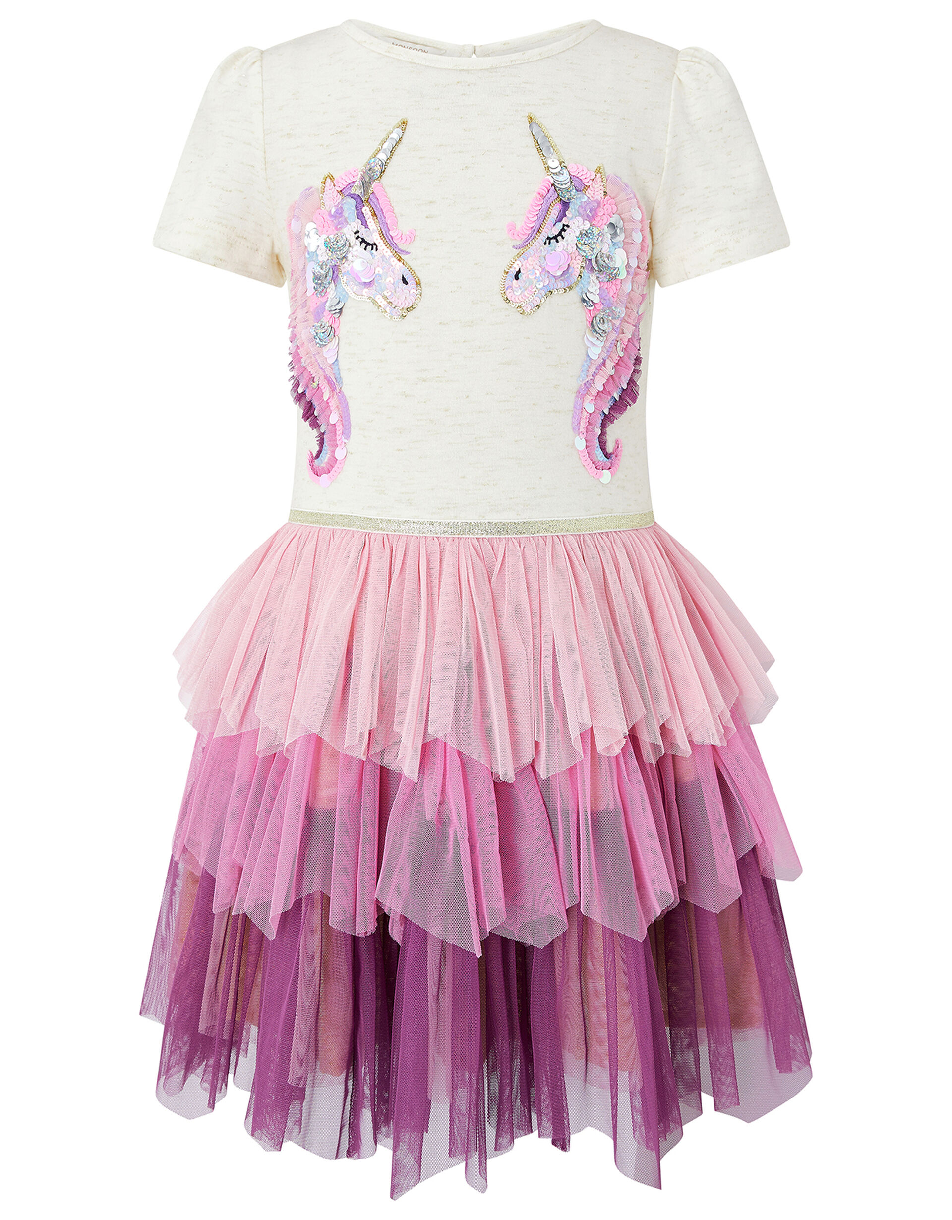 Disco Aura Sequin Unicorn Dress, Purple (PURPLE), large