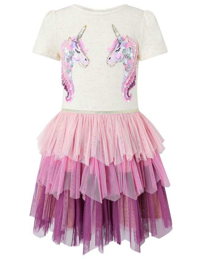 Disco Aura Sequin Unicorn Dress, Purple (PURPLE), large