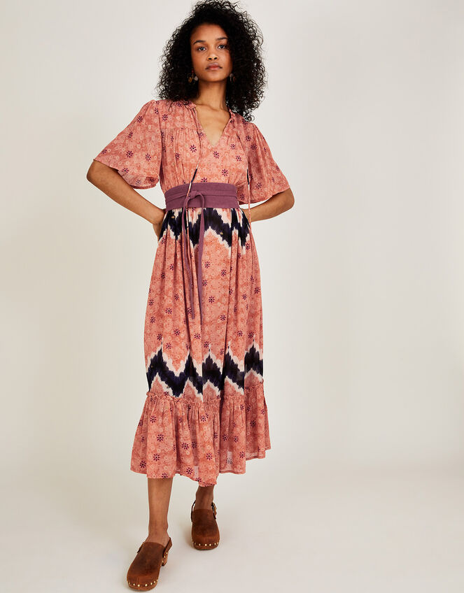 Chevelle Woodblock Dress in Sustainable Viscose Natural