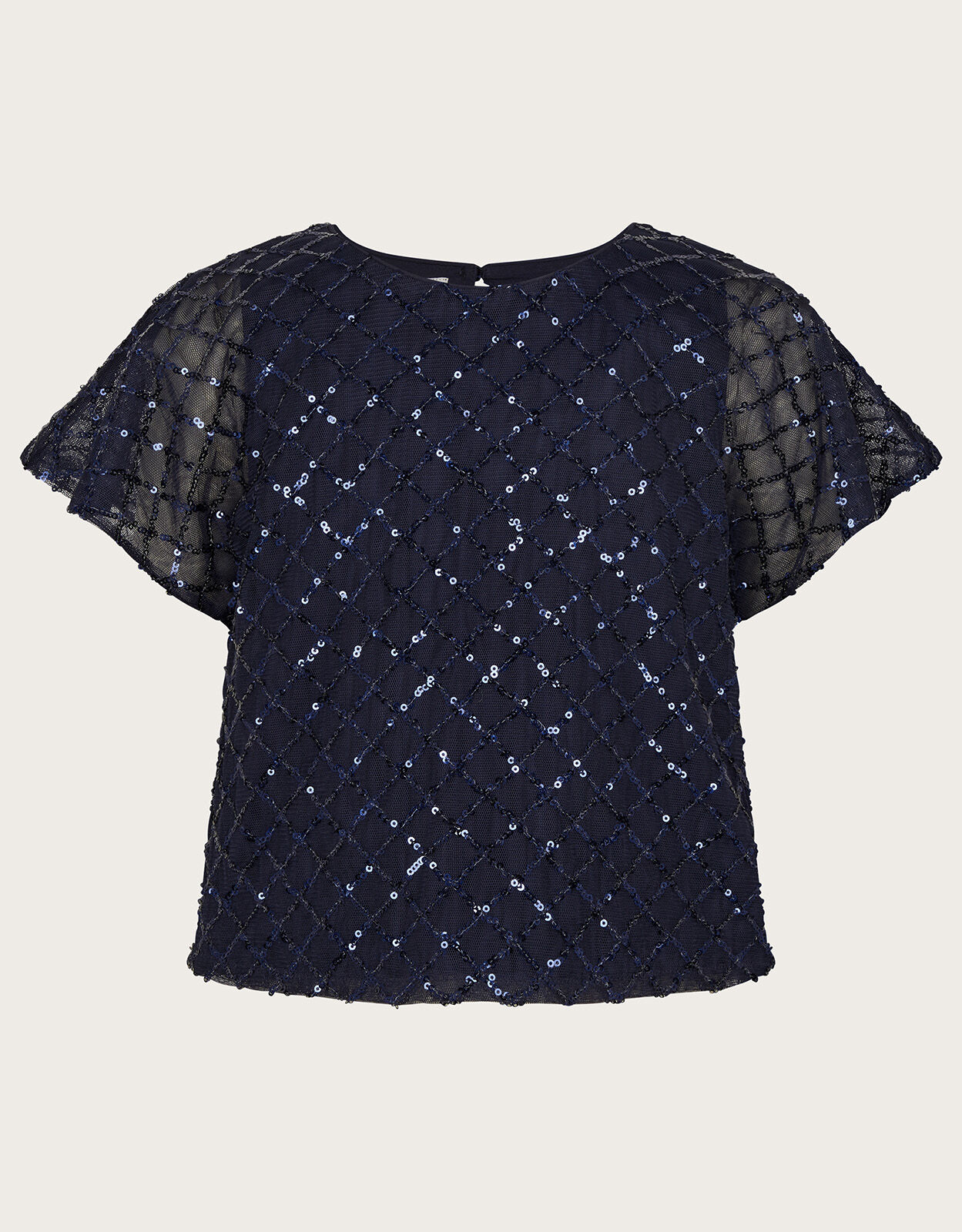 Dark blue sequin top deals