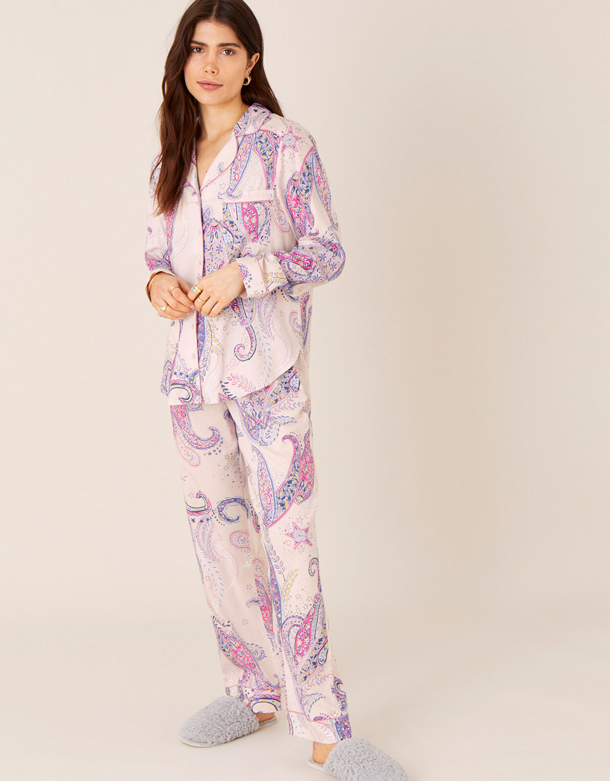 Paisley Print Pyjama Bottoms Pink Pyjamas Monsoon UK