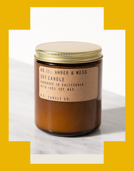 P.F. Candle Co. Amber & Moss Soy Candle, , large