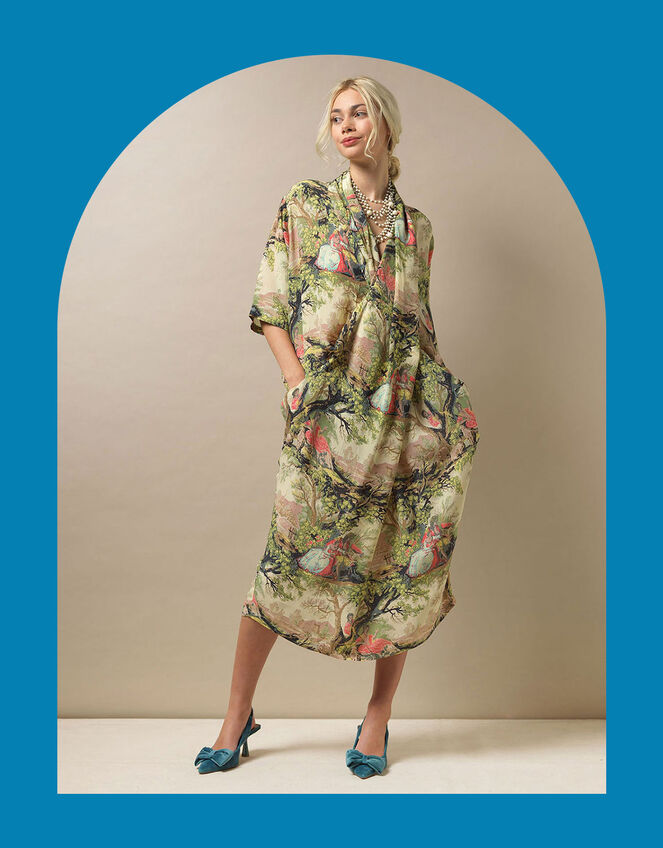 One Hundred Stars Country Toile Print Rachel Dress, Multi (MULTI), large