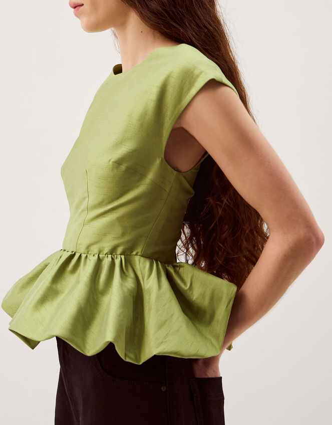 Dahlia Sleeveless Peplum Top Green