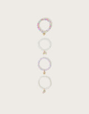 4-Pack Beaded Unicorn Charm Bracelets, , large