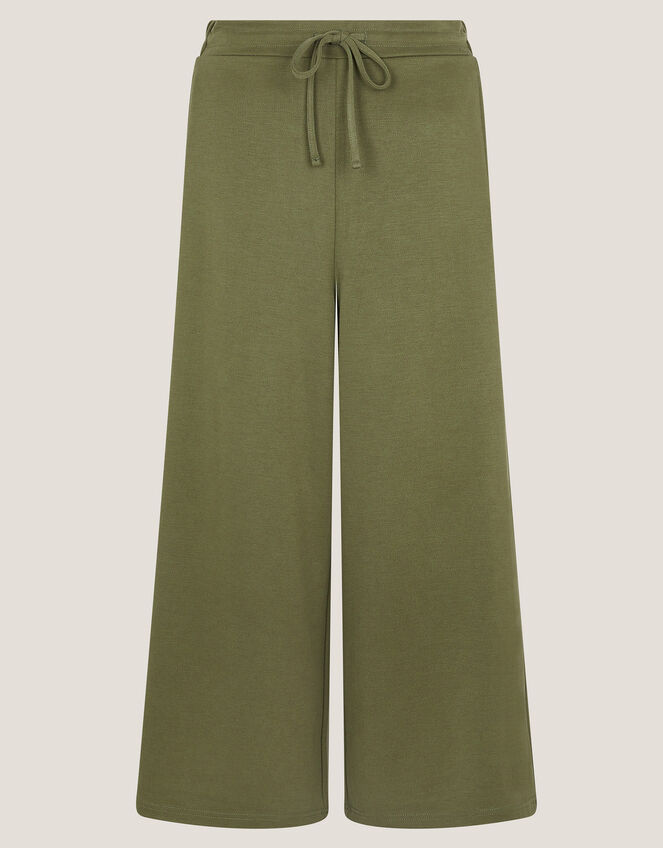 Jo Jersey Culotte Trousers, Green (KHAKI), large