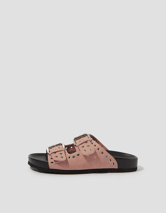 Elena Stud Buckle Sandals Pink