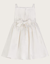 Baby Orelia Sequin Satin Dress, White (WARM IVORY), large