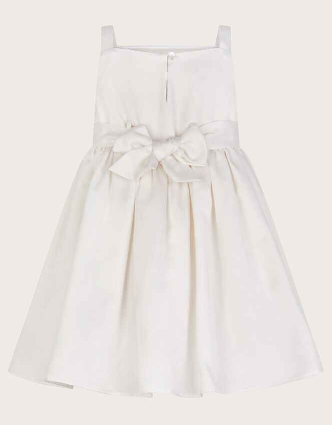 Baby Orelia Sequin Satin Dress, White (WARM IVORY), large