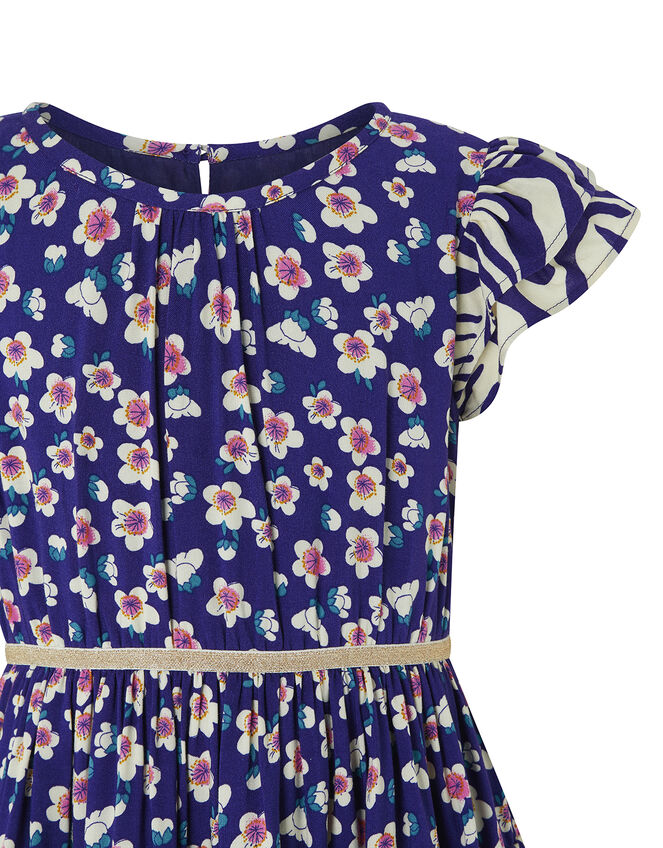 S.E.W Eloise Mixed Print Dress, Blue (NAVY), large