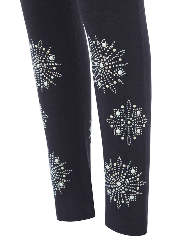 Snowflake Embellished Leggings, , large