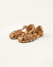 Plaited Cage Sandals, Tan (TAN), large