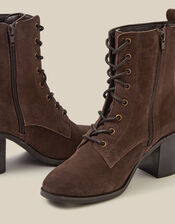 Hope Lace Up Suede Ankle Boots, Brown (CHOCOLATE), large