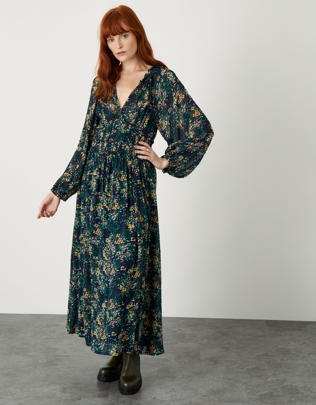 Monsoon navy outlet floral dress